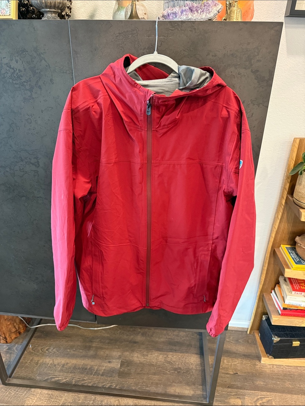 Kuhl Men's Red Hooded Rain Jacket